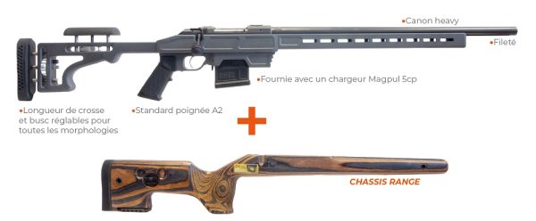 CARABINE CZ 600 SDS CHASSIS LPDC + CHASSIS RANGE CAL.308WIN+