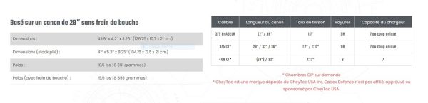 CARABINE CADEX CDX-40 Shadow .375CT, 32"  +