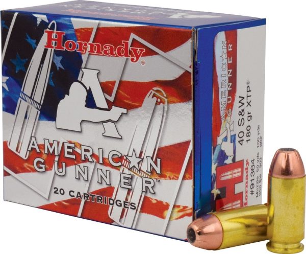BOITE DE 20 CARTOUCHES HORNADY 40 SW 180 GR AMERICAN GUNNER 91364*