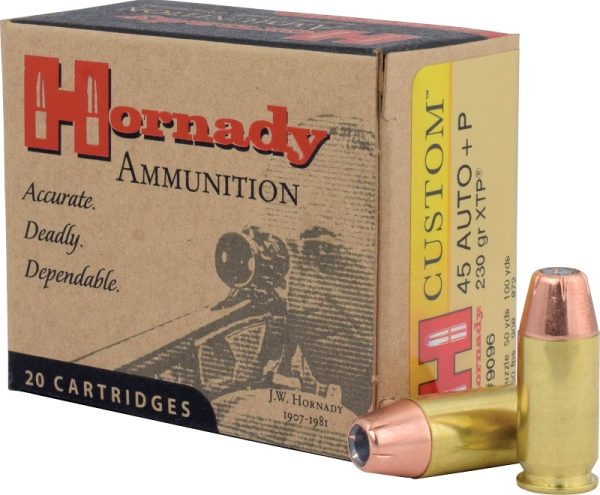BOITE DE 20 CARTOUCHES HORNADY 45 AUTO+P 230GR XTP 9096* NO CIP