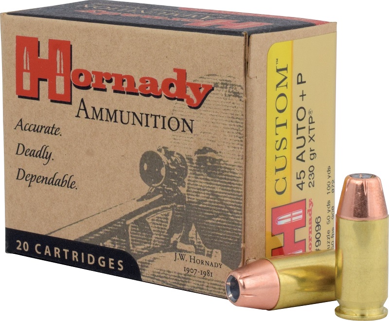 BOITE DE 20 CARTOUCHES HORNADY 45 AUTO+P 230GR XTP 9096* NO CIP