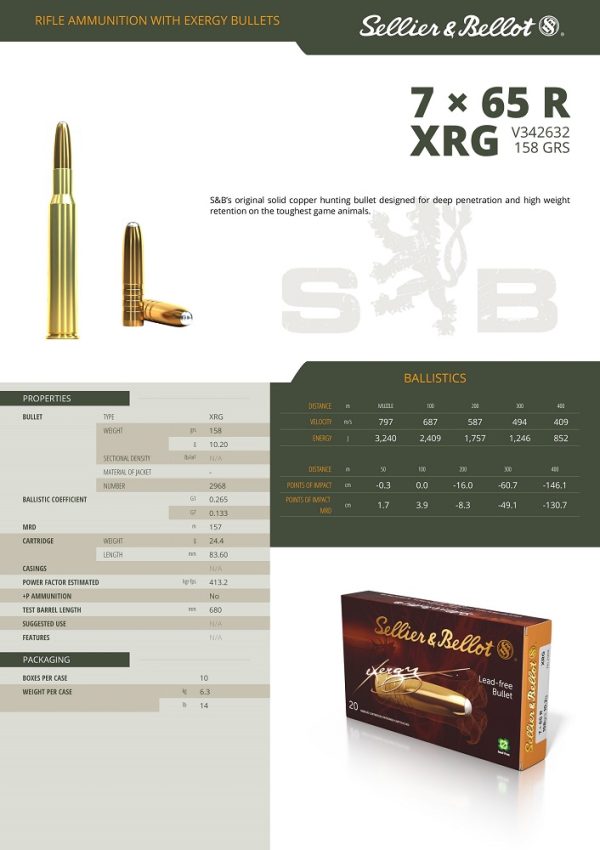 CARTOUCHES SB 7X65R XRG+