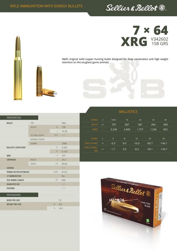 CARTOUCHES SB 7X64 XRG+