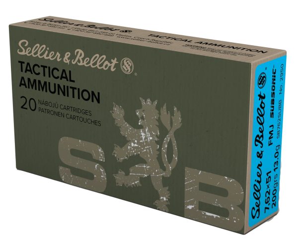 CARTOUCHES SB 7.62x51 (308WIN) SUBSONIC FMJ 13G V341562S x20+