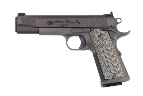 PISTOLET COLT CUSTOM CARRY GOVT 45ACP 5" STAINLESS/SMOKE DLC O1080CS*
