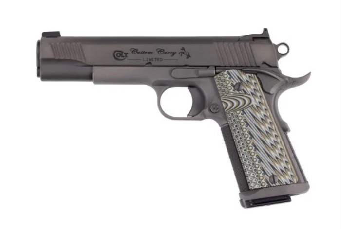 PISTOLET COLT CUSTOM CARRY GOVT 9MM 5″ STAINLESS/SMOKE DLC O1082CS*