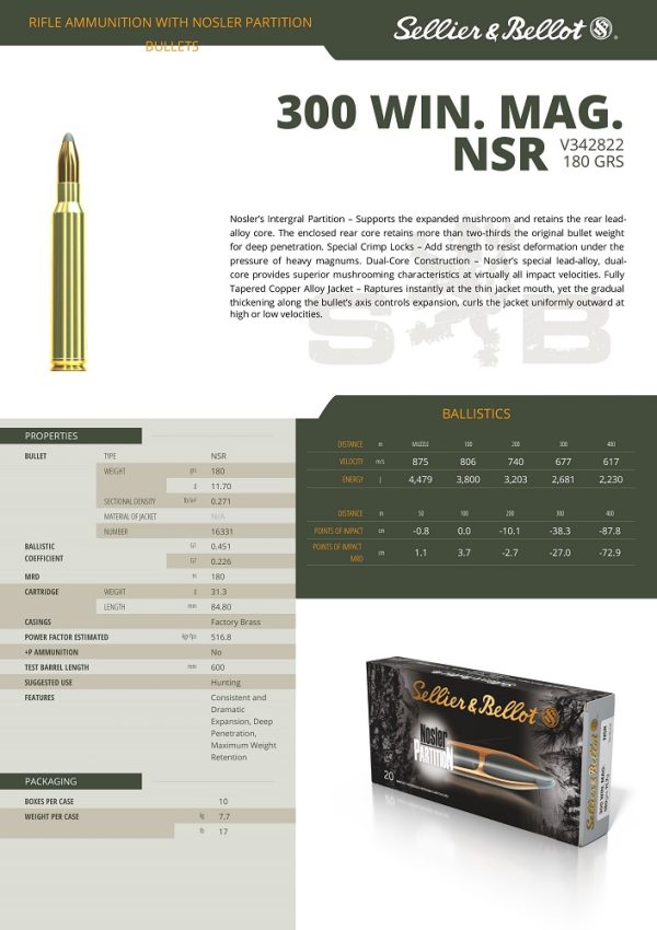 CARTOUCHES SB 300WIN MAG NSR+