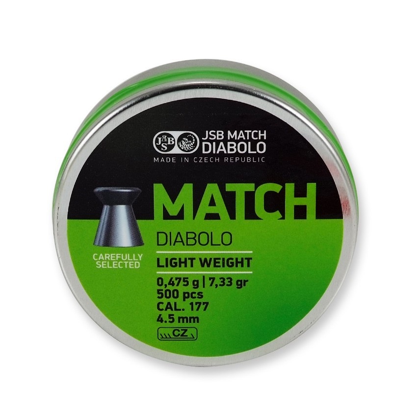 BOITE 500 PLOMBS JSB DIABOLO MATCH LIGHT WEIGHT 4.5  0.475gr 0005-500