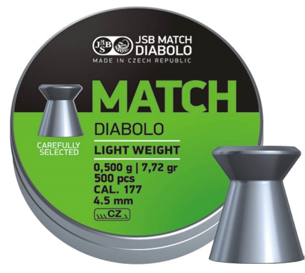 BOITE 500 PLOMBS JSB DIABOLO MATCH LIGHT WEIGHT 4.5 0,500gr 0055-500