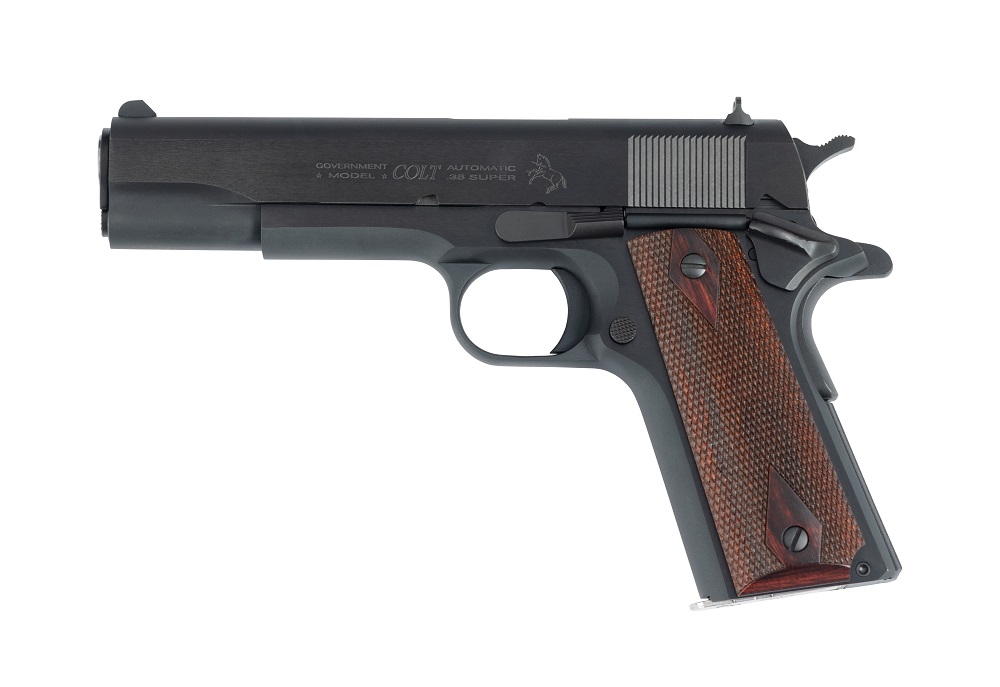 PISTOLET COLT GOVERNMENT MODEL 38 SUPER 5″ BLUED O1911C-38*