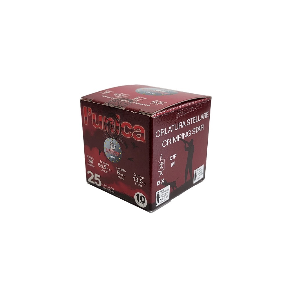 CARTOUCHES L&rsquo;UNICA CAL.36/63.5 PL 10+