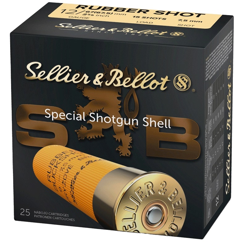 CARTOUCHES SB RUBBER BUCK SHOT CHEVROTINE CAOUTCHOUC 15GR CAL.12