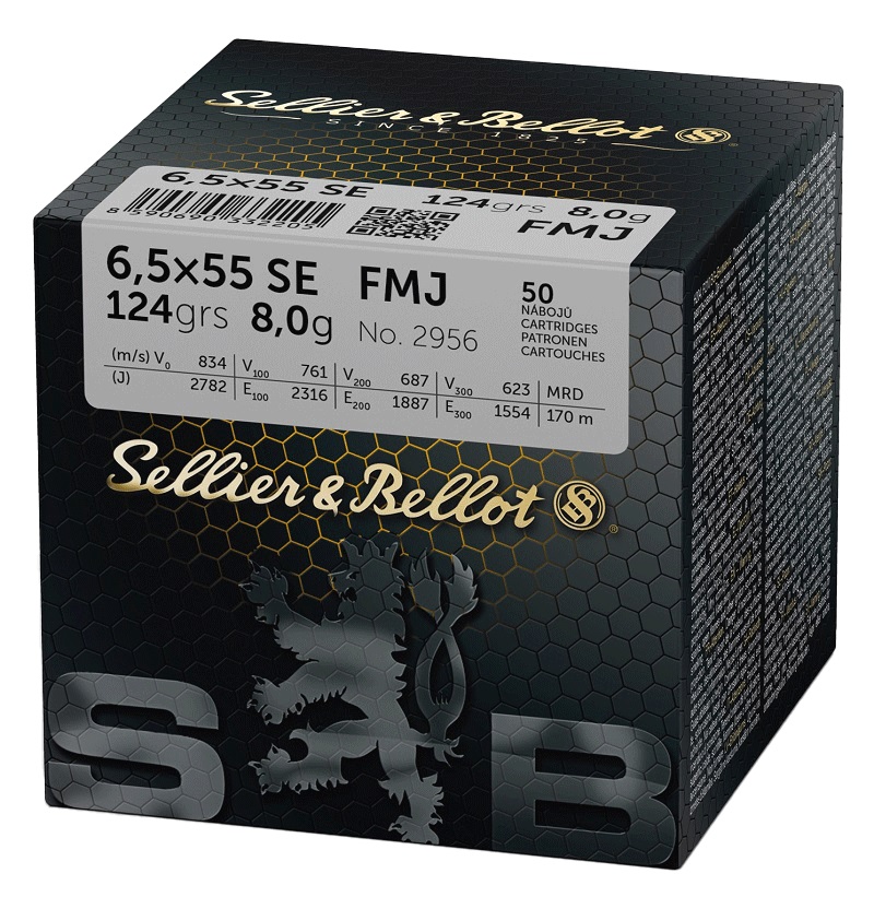 CARTOUCHES SB 6.5X55SE FMJ 124GRS VRAC X50