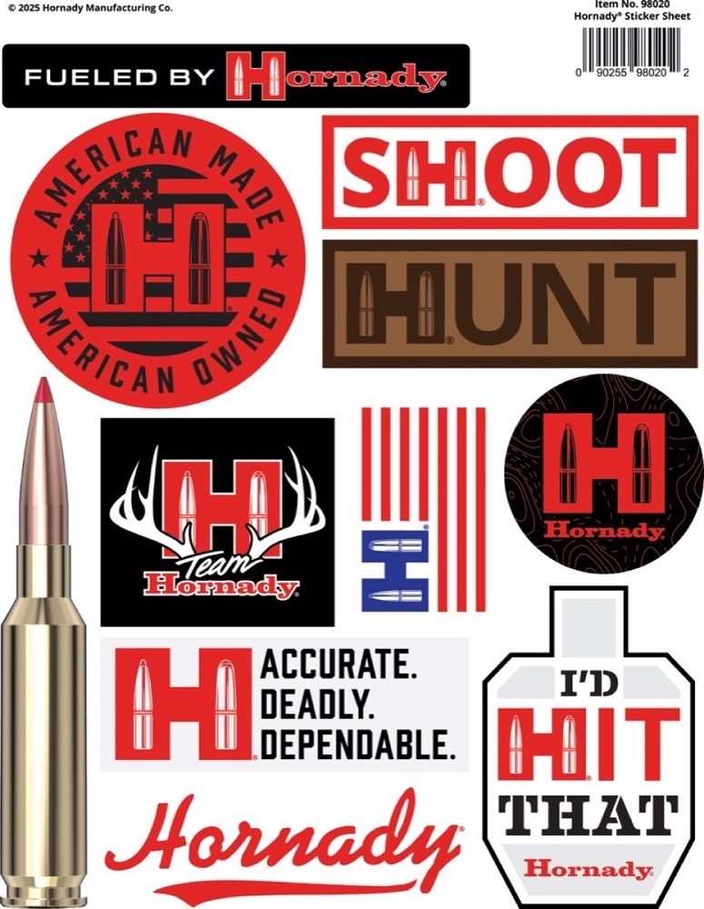 FEUILLE DE STICKERS HORNADY 2025 98020