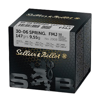 CARTOUCHES SB 30-06 FMJ 147GRS/9.55G X50 VRAC