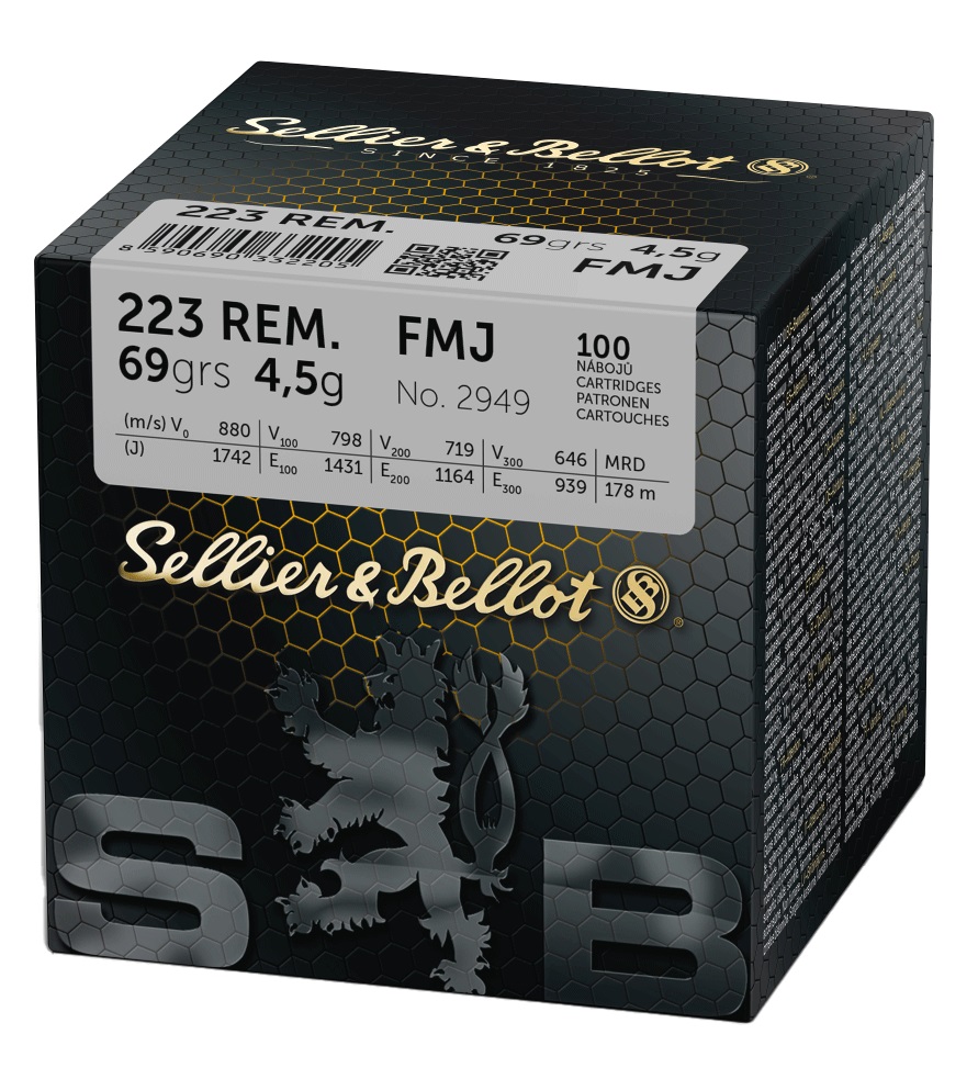 CARTOUCHES SB 223 REM FMJ VRAC x100 69GR 4.5g V342962*+
