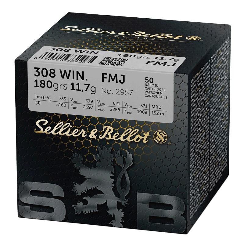 CARTOUCHES SB 308 WINCHESTER FMJ 11,7GR VRAC X50