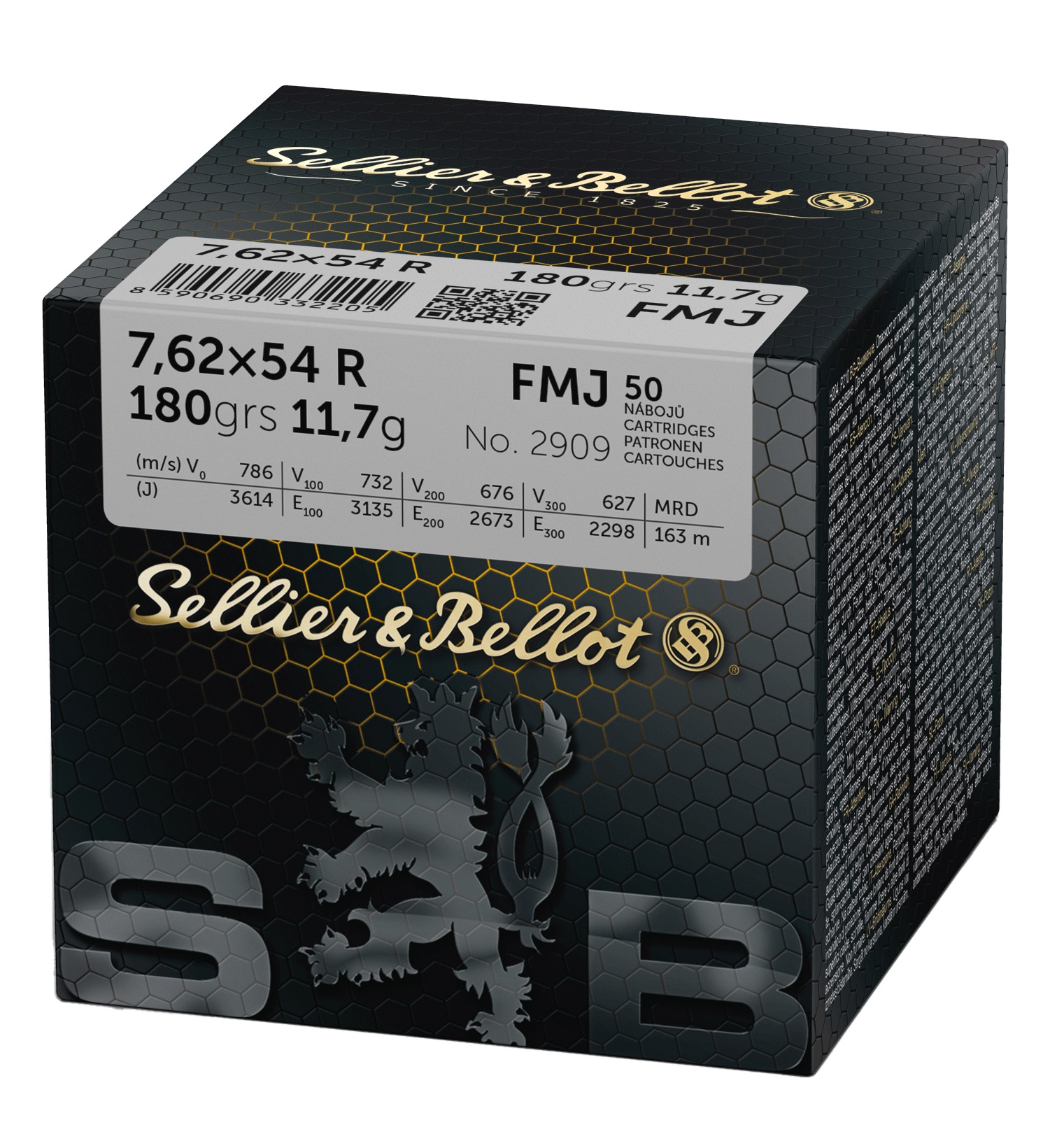 CARTOUCHES SB 7,62X54R FMJ 11.7GR VRAC X50