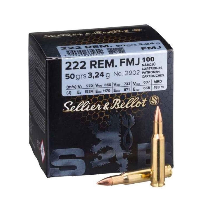 CARTOUCHES SB 222 REM FMJ VRAC X100  3.24g