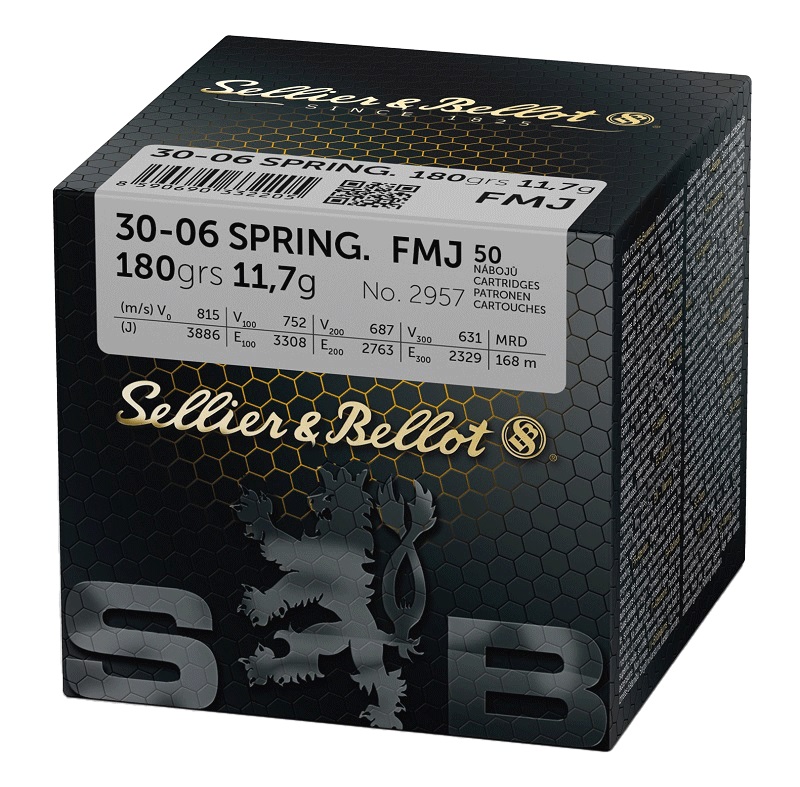 CARTOUCHES SB 30-06 FMJ 180GRS/11,7G  VRAC x50