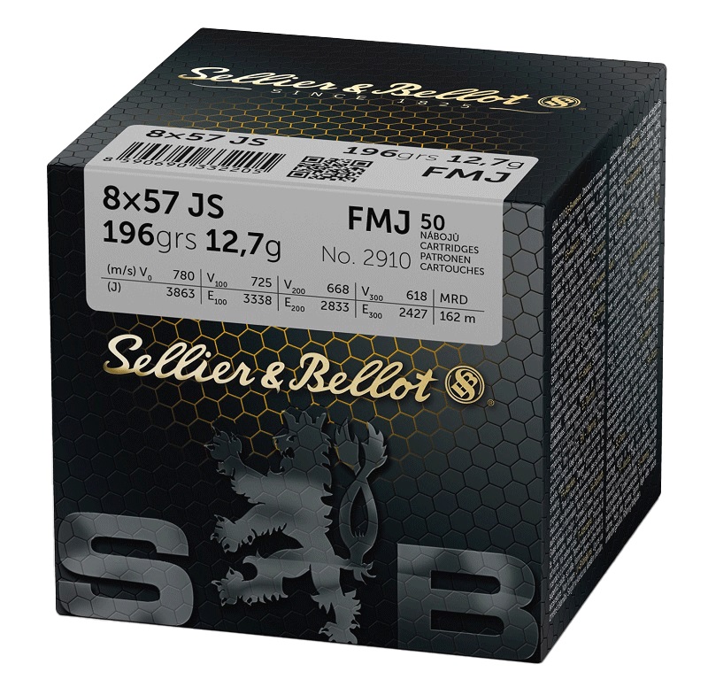 CARTOUCHES SB 8X57JS FMJ 12,7GR VRAC X50