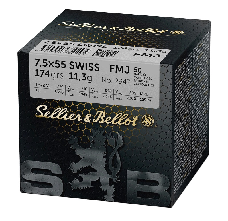 CARTOUCHES SB 7,5×55 SWISS FMJ x50 V341632