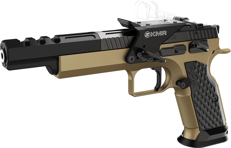 PISTOLET KMR S-02 OPEN 6,7&Prime; OR GREY KAKI 22LR*